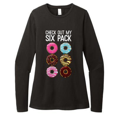 Check Out My Six Pack Funny Donut Lover Dad Bod Junk Food Womens CVC Long Sleeve Shirt