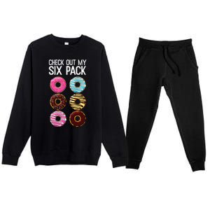 Check Out My Six Pack Funny Donut Lover Dad Bod Junk Food Premium Crewneck Sweatsuit Set