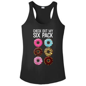 Check Out My Six Pack Funny Donut Lover Dad Bod Junk Food Ladies PosiCharge Competitor Racerback Tank