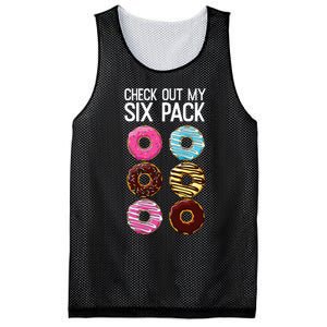 Check Out My Six Pack Funny Donut Lover Dad Bod Junk Food Mesh Reversible Basketball Jersey Tank