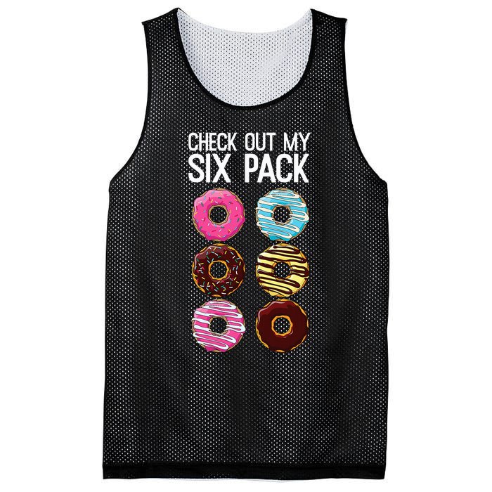 Check Out My Six Pack Funny Donut Lover Dad Bod Junk Food Mesh Reversible Basketball Jersey Tank