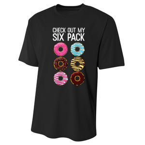 Check Out My Six Pack Funny Donut Lover Dad Bod Junk Food Performance Sprint T-Shirt