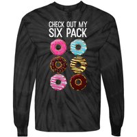 Check Out My Six Pack Funny Donut Lover Dad Bod Junk Food Tie-Dye Long Sleeve Shirt