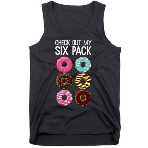 Check Out My Six Pack Funny Donut Lover Dad Bod Junk Food Tank Top