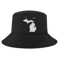 Counties Of Michigan Illustration Map Cool Comfort Performance Bucket Hat