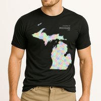 Counties Of Michigan Illustration Map Cooling Performance Crew T-Shirt