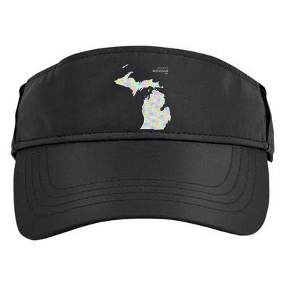 Counties Of Michigan Illustration Map Adult Drive Performance Visor