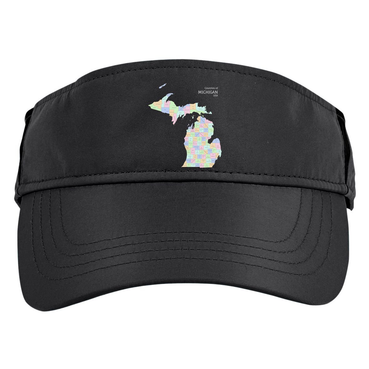 Counties Of Michigan Illustration Map Adult Drive Performance Visor