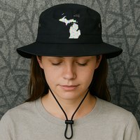 Counties Of Michigan Illustration Map Bucket Hat