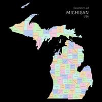 Counties Of Michigan Illustration Map Drawstring Bag