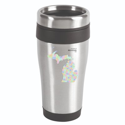 Counties Of Michigan Illustration Map 16oz Travel Tumbler