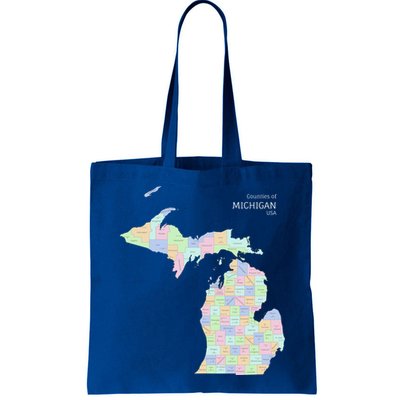 Counties Of Michigan Illustration Map Bag