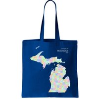 Counties Of Michigan Illustration Map Bag