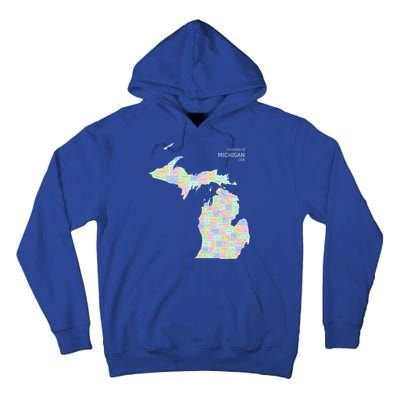 Counties Of Michigan Illustration Map Tall Hoodie