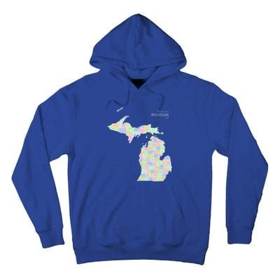 Counties Of Michigan Illustration Map Tall Hoodie