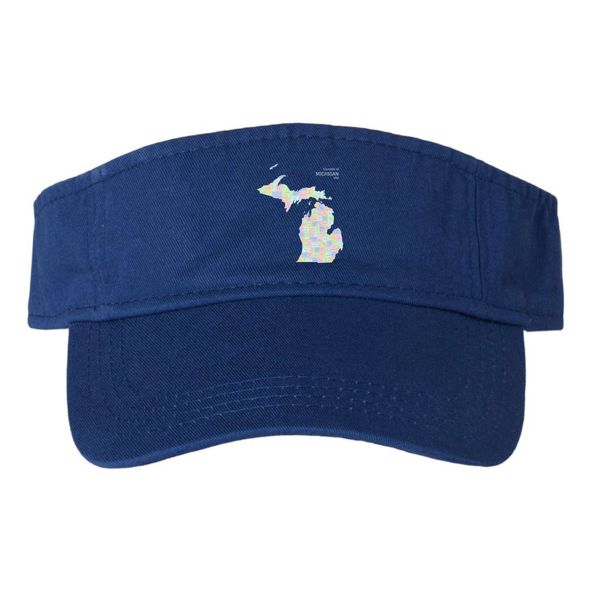 Counties Of Michigan Illustration Map Visor