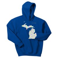 Counties Of Michigan Illustration Map Kids Hoodie