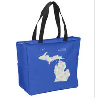 Counties Of Michigan Illustration Map Zip Tote Bag