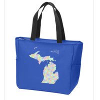 Counties Of Michigan Illustration Map Zip Tote Bag