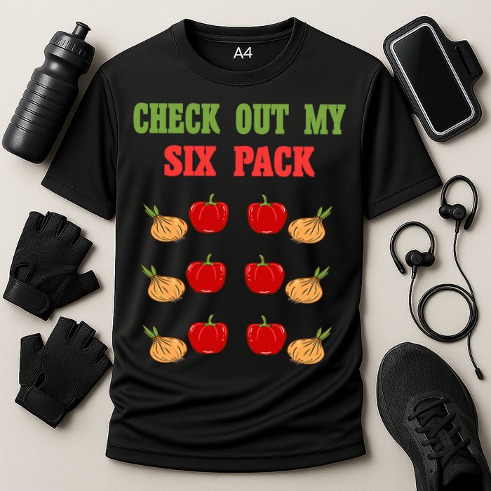 Check Out My Six 6 Pack Onion Paprika Weightlift Gift Cooling Performance Crew T-Shirt