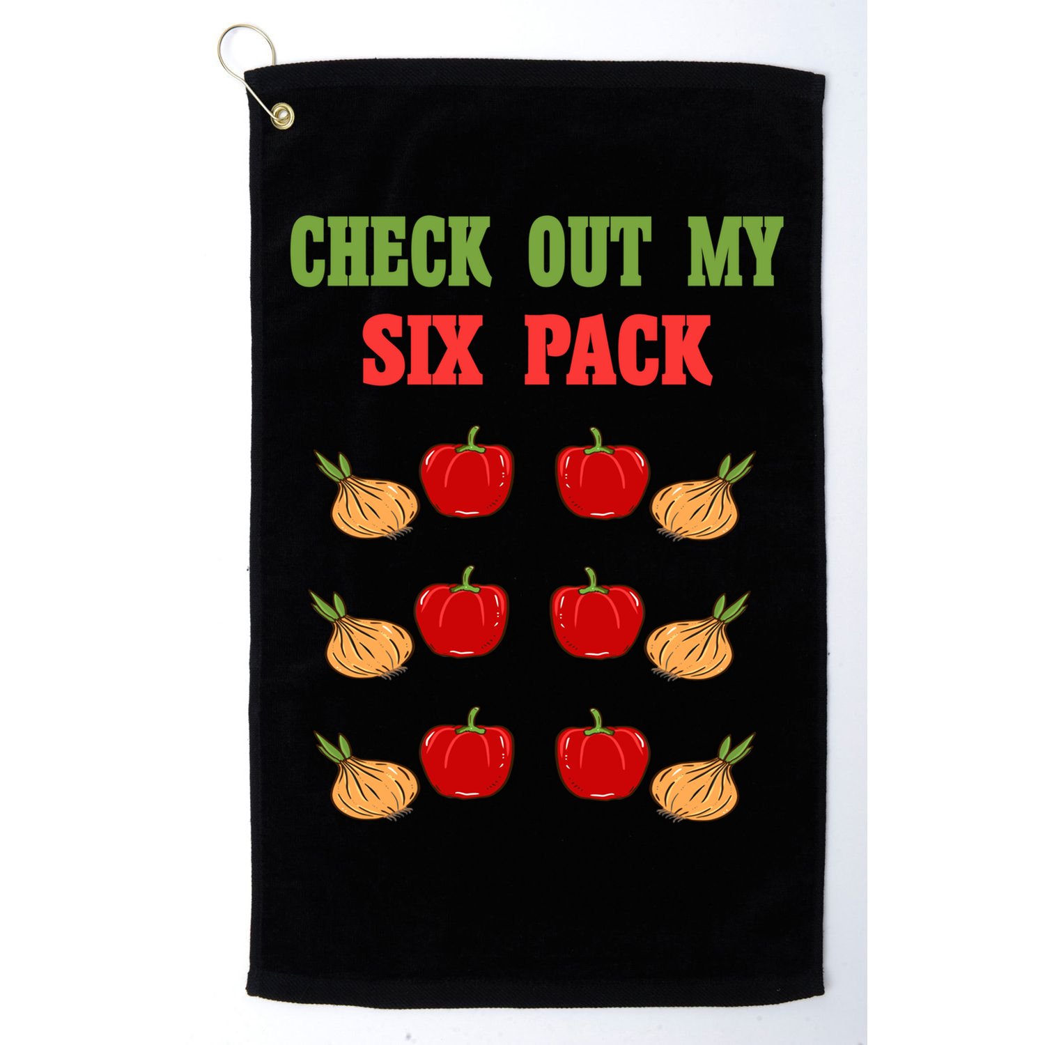 Check Out My Six 6 Pack Onion Paprika Weightlift Gift Golf Towel