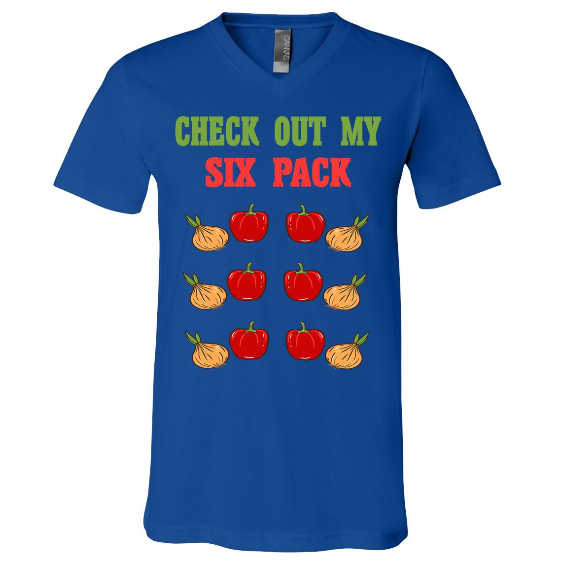 Check Out My Six 6 Pack Onion Paprika Weightlift Gift V-Neck T-Shirt