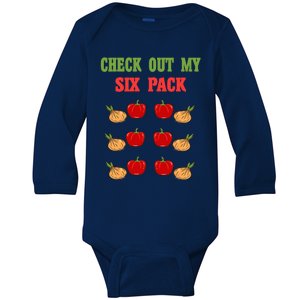 Check Out My Six 6 Pack Onion Paprika Weightlift Gift Baby Long Sleeve Bodysuit