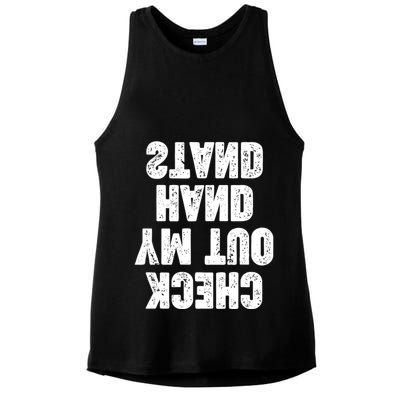 Check Out My Handstand Funny Cheerleader Dancer Soccer Ladies PosiCharge Tri-Blend Wicking Tank