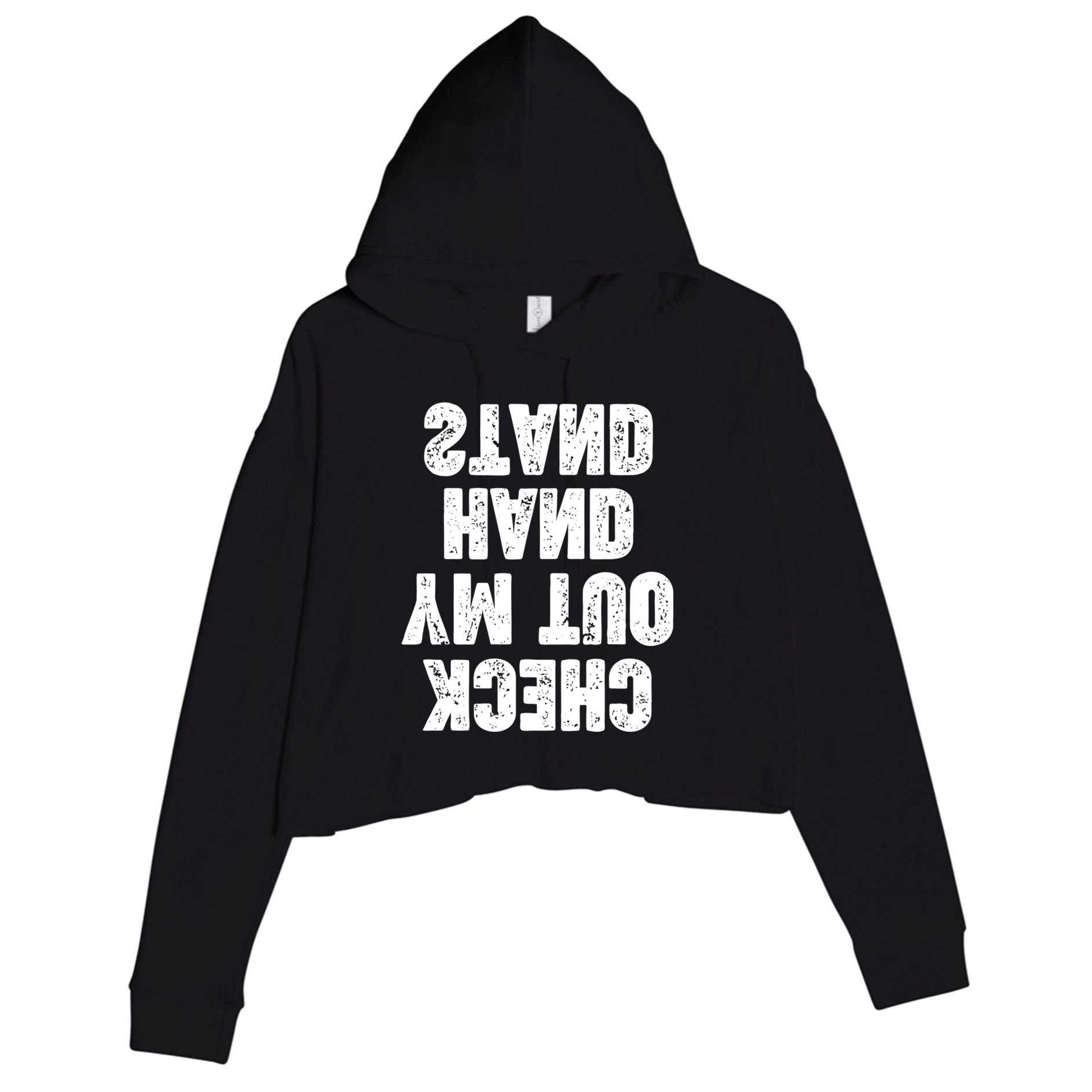 Check Out My Handstand Funny Cheerleader Dancer Soccer Crop Fleece Hoodie