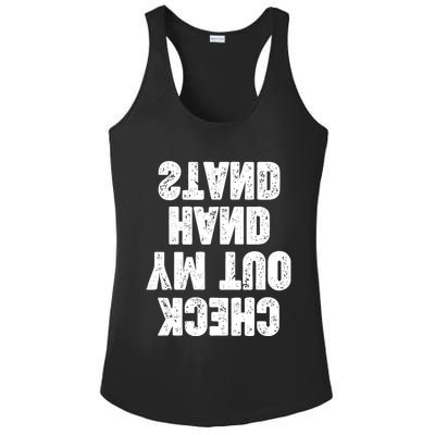 Check Out My Handstand Funny Cheerleader Dancer Soccer Ladies PosiCharge Competitor Racerback Tank