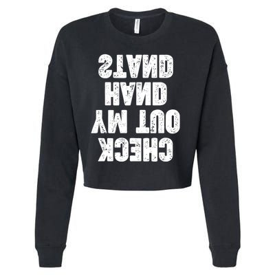 Check Out My Handstand Funny Cheerleader Dancer Soccer Cropped Pullover Crew