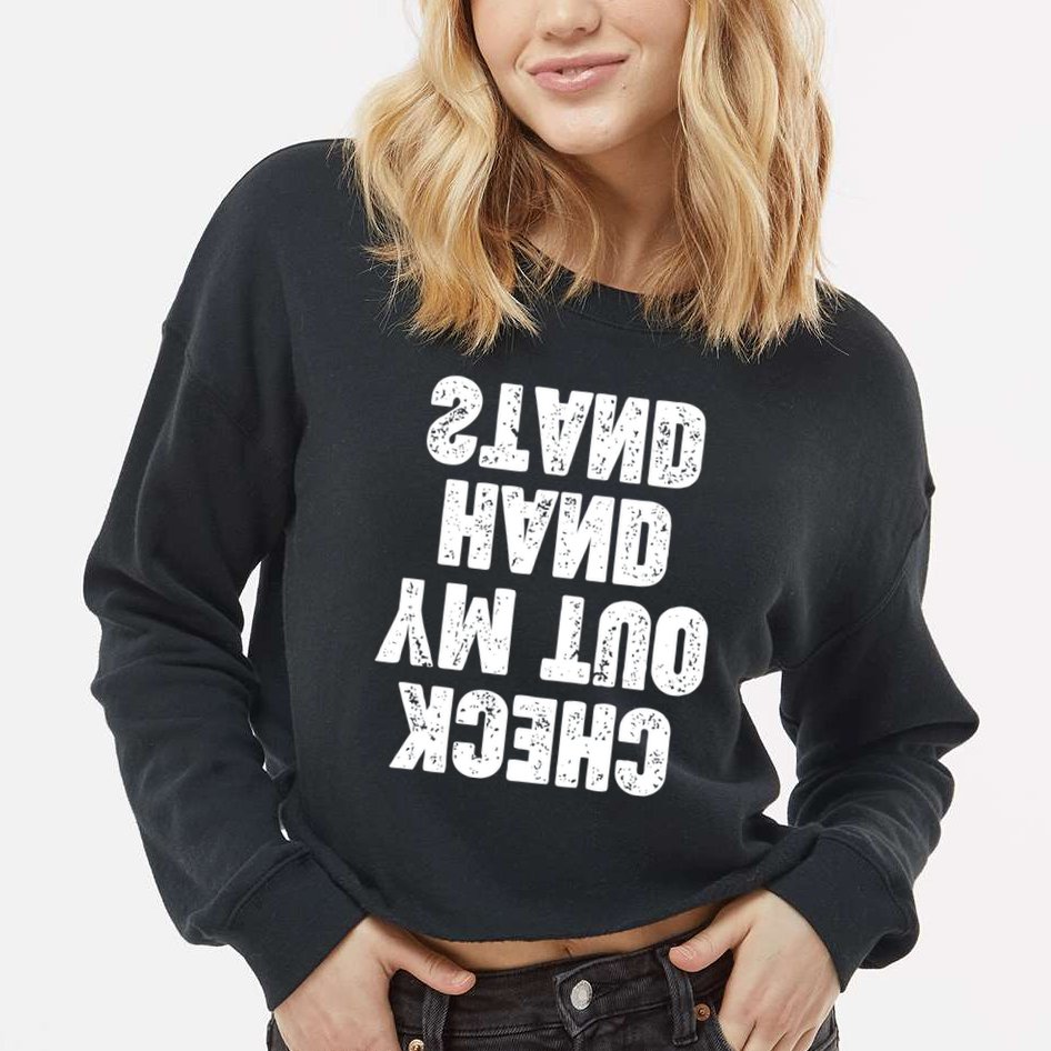 Check Out My Handstand Funny Cheerleader Dancer Soccer Cropped Pullover Crew
