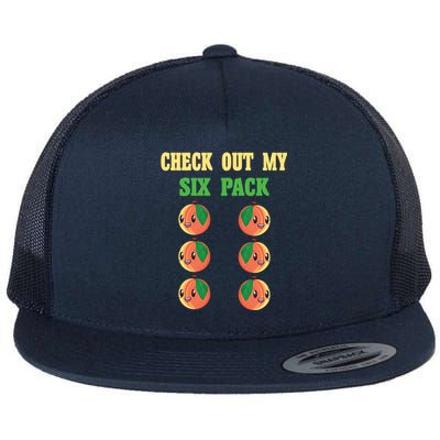 Check Out My Six 6 Pack Peach Weightlifting 'S 'S Gift Flat Bill Trucker Hat