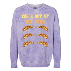 Check Out My Six 6 Pack Pizza Weightlifting 'S 'S Great Gift Colorblast Crewneck Sweatshirt