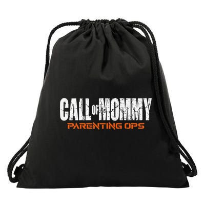 Call Of Mommy Parenting Ops Funny Gamer Mom Mother's Day Drawstring Bag