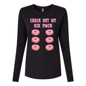 Check Out My Six 6 Pack Strawberry Donut Weightlifting Gift Womens Cotton Relaxed Long Sleeve T-Shirt