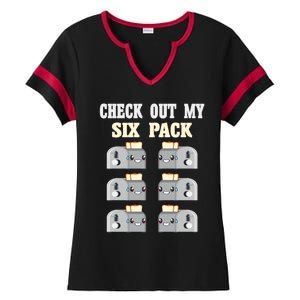 Check Out My Six 6 Pack Toasted Bread Weightlift Gift Ladies Halftime Notch Neck Tee