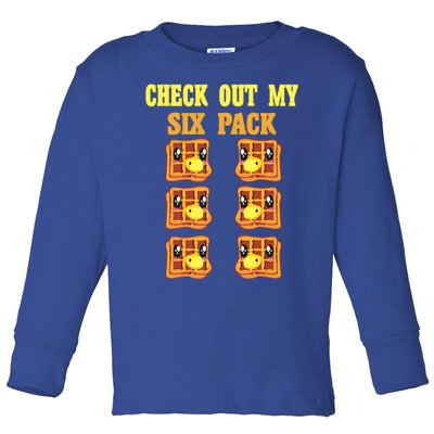 Check Out My Six 6 Pack Waffle Weightlifting 'S 'S Cool Gift Toddler Long Sleeve Shirt