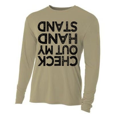 Check Out My Handstand Funny Gymnastics Gift Boys Girls T Cooling Performance Long Sleeve Crew
