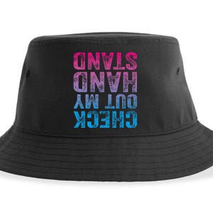 Check Out My Handstand Gymnast Yoga Funny Gymnastics Sustainable Bucket Hat