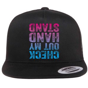 Check Out My Handstand Gymnast Yoga Funny Gymnastics Flat Bill Trucker Hat