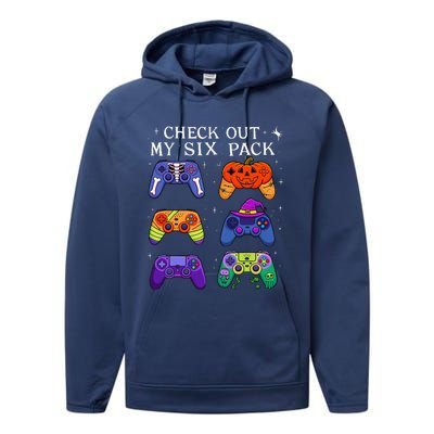 Check Out My 6 Six Pack Video Game Halloween Gamers Performance Fleece Hoodie