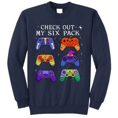 Check Out My 6 Six Pack Video Game Halloween Gamers Sweatshirt