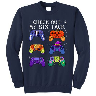 Check Out My 6 Six Pack Video Game Halloween Gamers Tall Sweatshirt