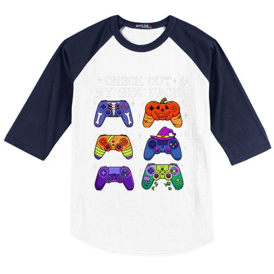 Check Out My 6 Six Pack Video Game Halloween Gamers Baseball Sleeve Shirt