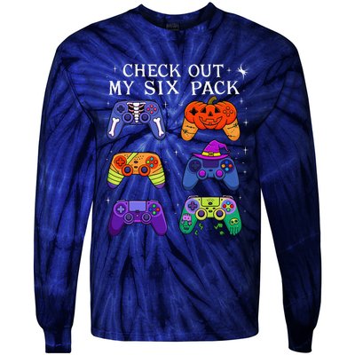 Check Out My 6 Six Pack Video Game Halloween Gamers Tie-Dye Long Sleeve Shirt