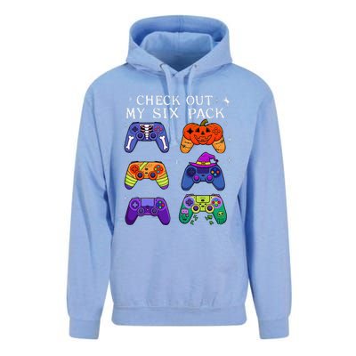 Check Out My 6 Six Pack Video Game Halloween Gamers Unisex Surf Hoodie