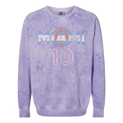 City Of Miami Argentina Blue Pink Sun 10 Flag Colorblast Crewneck Sweatshirt