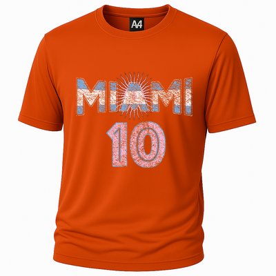 City Of Miami Argentina Blue Pink Sun 10 Flag Cooling Performance Crew T-Shirt