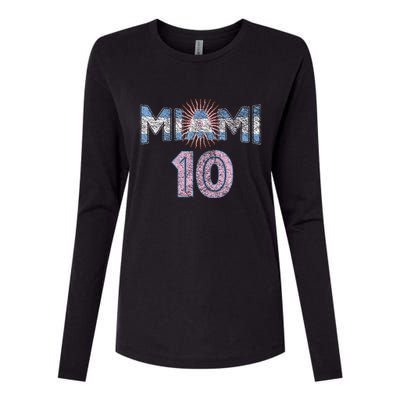 City Of Miami Argentina Blue Pink Sun 10 Flag Womens Cotton Relaxed Long Sleeve T-Shirt